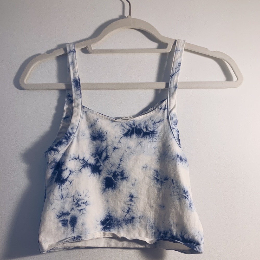 Blue Tie Dye Cropped Tank Size S